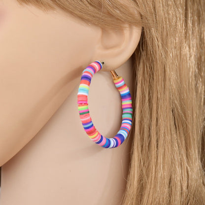 Handmade Disc Beads Polymer Clay Earrings