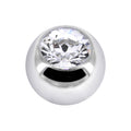 Solid 14k White Gold Cubic Zirconia Replacement Ball  4.5mm - 14G