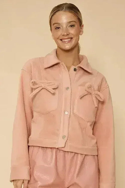 Fleece bow jacket