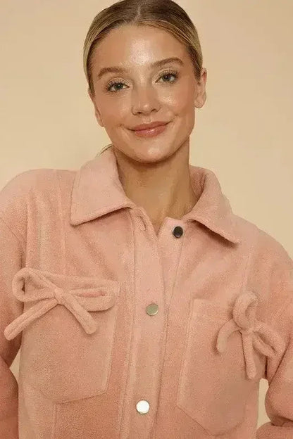 Fleece bow jacket
