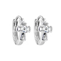 Sterling Silver Cubic Zirconia CROSS Huggy Hoop Earrings