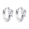 Sterling Silver Cubic Zirconia DOLPHIN Huggy Hoop Earrings