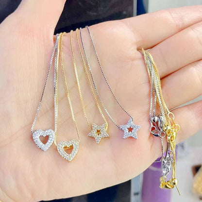 CZ Heart Star Spacer Connector Charm Beads, sku#A312