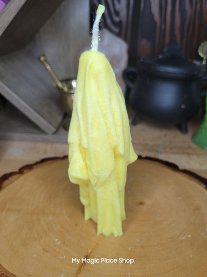 Ghost Handmade Candle , Palm wax Candle , Halloween Candle , white Ghost candle: Pink