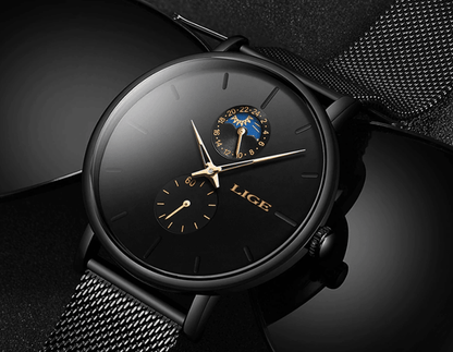 Women's Elegant Waterproof Watch With Chronometers And Braided Stainless Steel Bracelet Excellent Design Perfect Gift