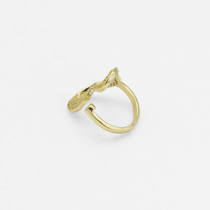 Gold CZ Frame Heart with Dot Adjustable Ring, Sku#LD412