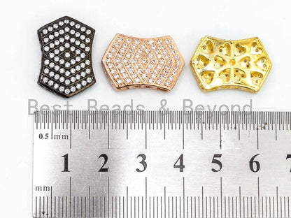 CZ Micro Pave Polygon Bar Spacer Connector Beads, sku#C54