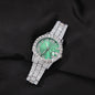 Hip-hop watch with Roman numerals and diamonds, large dial