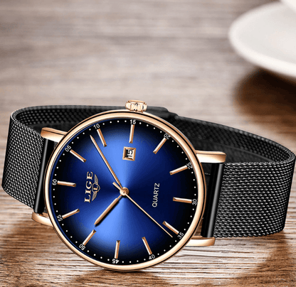 Men's Elegant  Watch With Stainless Steel Straps And Special Date Display Excellent Look Unique Design Perfect Gift