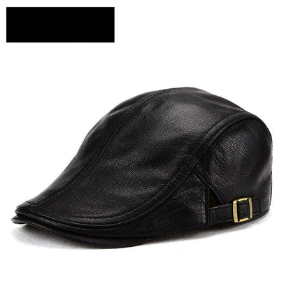 Mens Thin Korean-Style Leather Hat For Autumn And Winter Perfect For Middle-Aged And Older Gentlemen