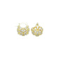 Triangle CZ Flower Patten Ball Latch Batch Earrings, Sku#LD612