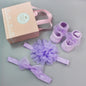 Flower Baby Girl Headband Socks Set Shoes With  Crown Bows Newborn Headbands For Girls Turban Baby Hair Accessories