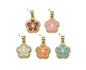 Colorful Enamel Flower Charm, LK577