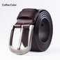 Men's Leather Belt With Pin Buckle, Genuine Leather Men's Waist Belt, Cowhide