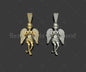 CZ Micro Pave Large Prayer Angel Shape Pendant/Charm, sku#L491