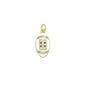 CZ White Enamel Baseball Charm Pendant, Sku#LK1162