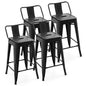24 Inch Set of 4 Cafe Side Chairs with Rubber Feet and Removable Back