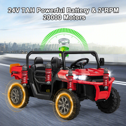 24V Ride on Dump Truck with Remote Control-Red