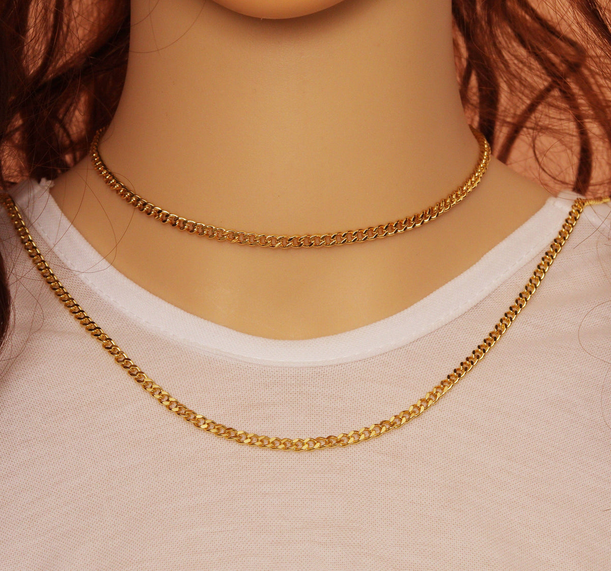 cuban chain by yard, Thin curb chain, sku#LD347