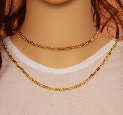 cuban chain by yard, Thin curb chain, sku#LD347