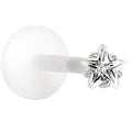 16G 3/8 Clear 3mm CZ Star Labret Monroe