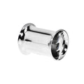 0G Stainless Steel Double Flare Lightning Bolt Tunnel