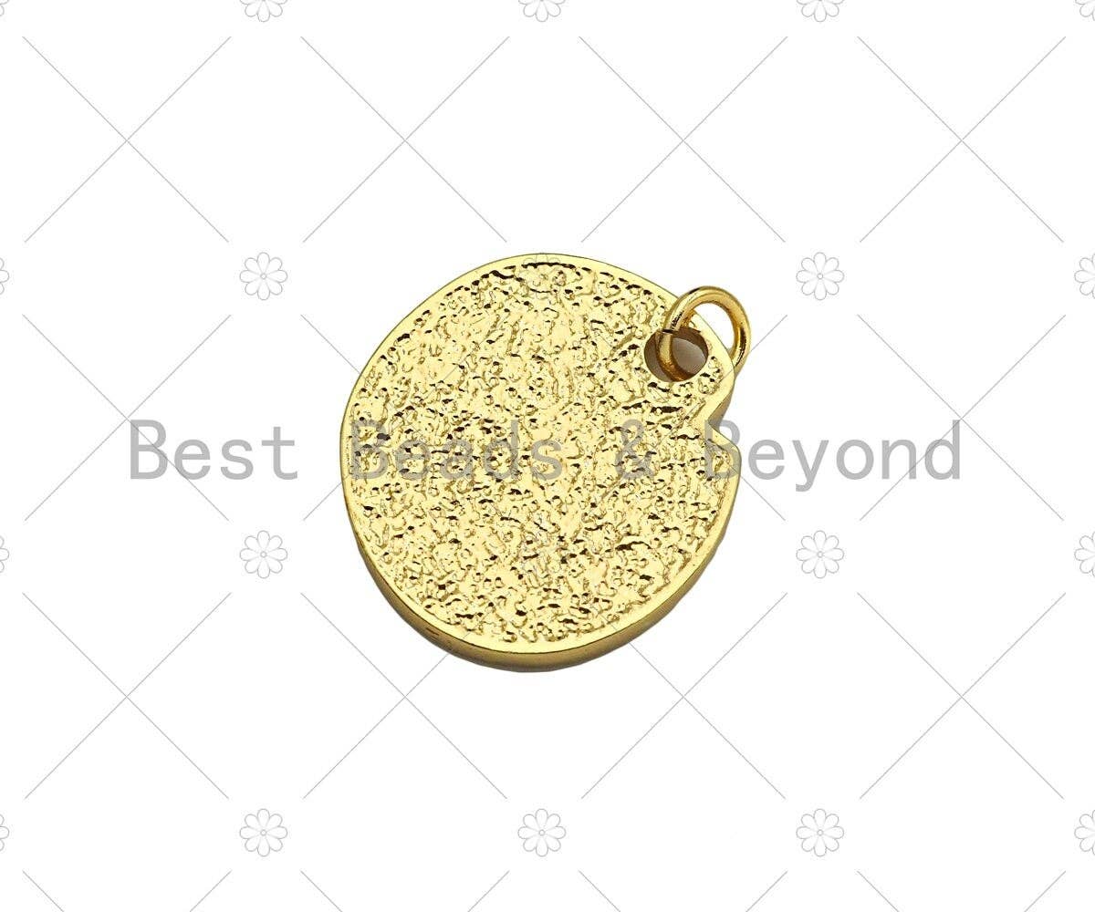 Black Enamel black cz swirl charm, 18K Gold Medallion Charm,Sku#L566