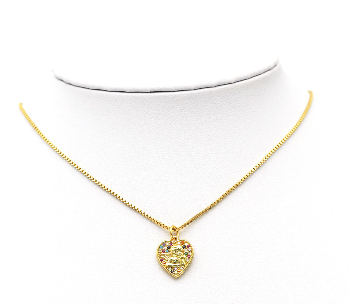 CZ Angel Heart Charm, Sku#B156
