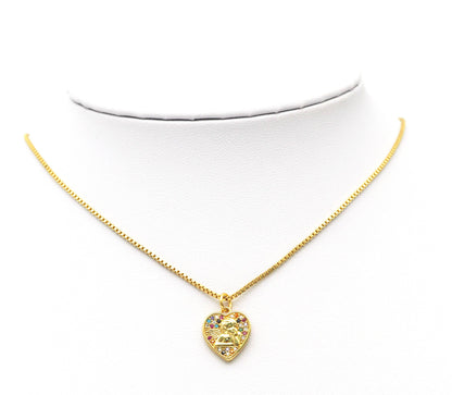 CZ Angel Heart Charm, Sku#B156