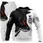 Animal-print Hooded Pullover Sweatshirt And Menswomens Sportswear Set