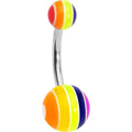 Rainbow JAWBREAKER Belly Button Ring