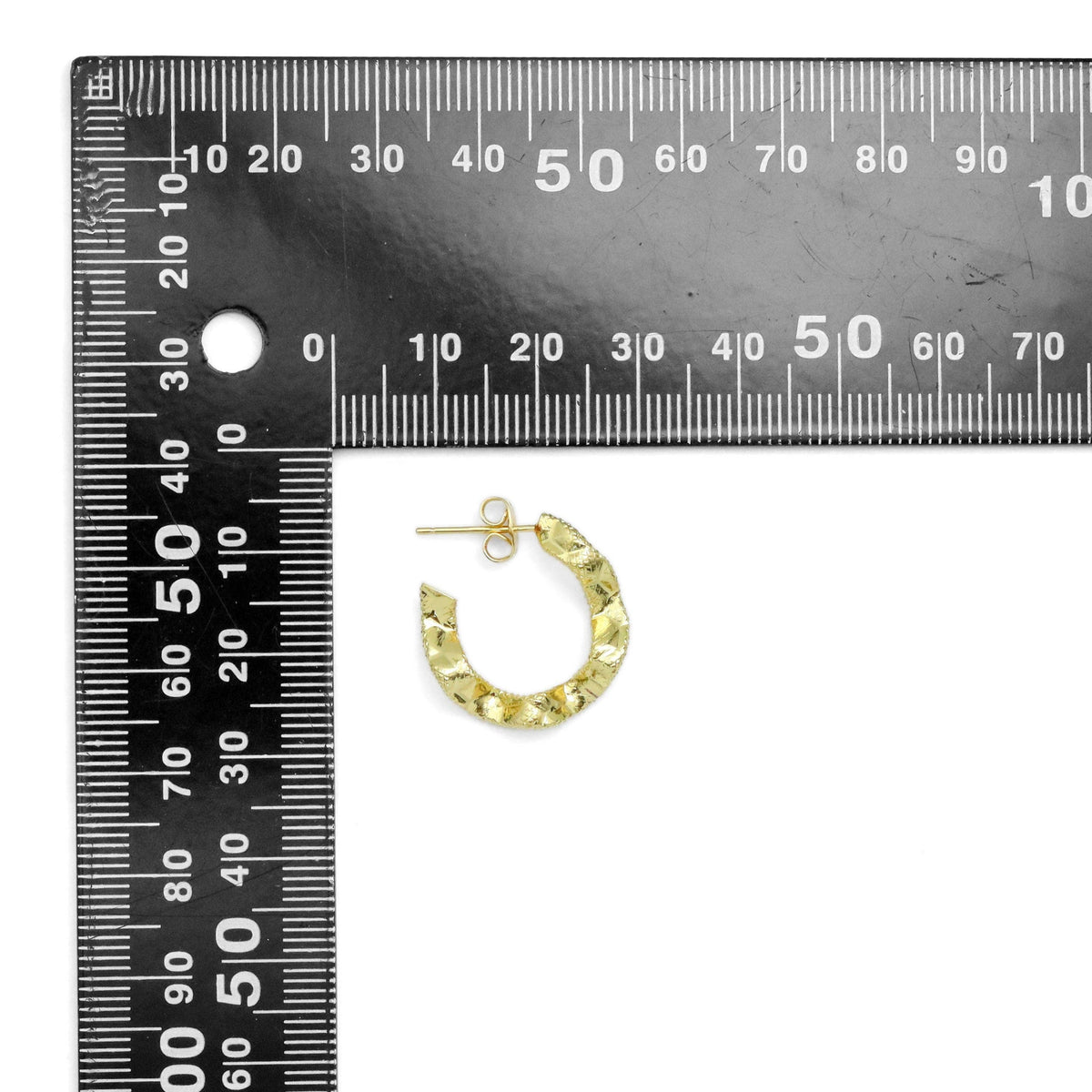 Hammered Gold Wiggle wave line  Earrings, Sku#A265