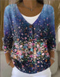 Womens Printed Knitted Sweater With Buttons Printed Cardigan