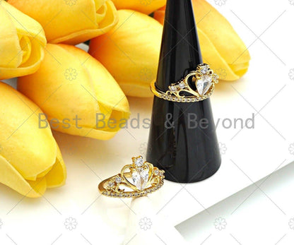 CZ Crown Adjustable Ring, Sku#LD115