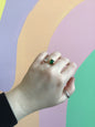Dancing Gems Titanium Ring