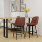 27 Inch Swivel Bar Stool Set of 2 Counter Height Chair with Padded Seat-Black and Brown