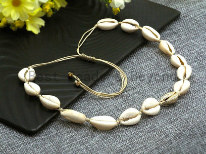 Cowrie Shell Necklace, Cowrie Shell Choker, Cowrie Necklace