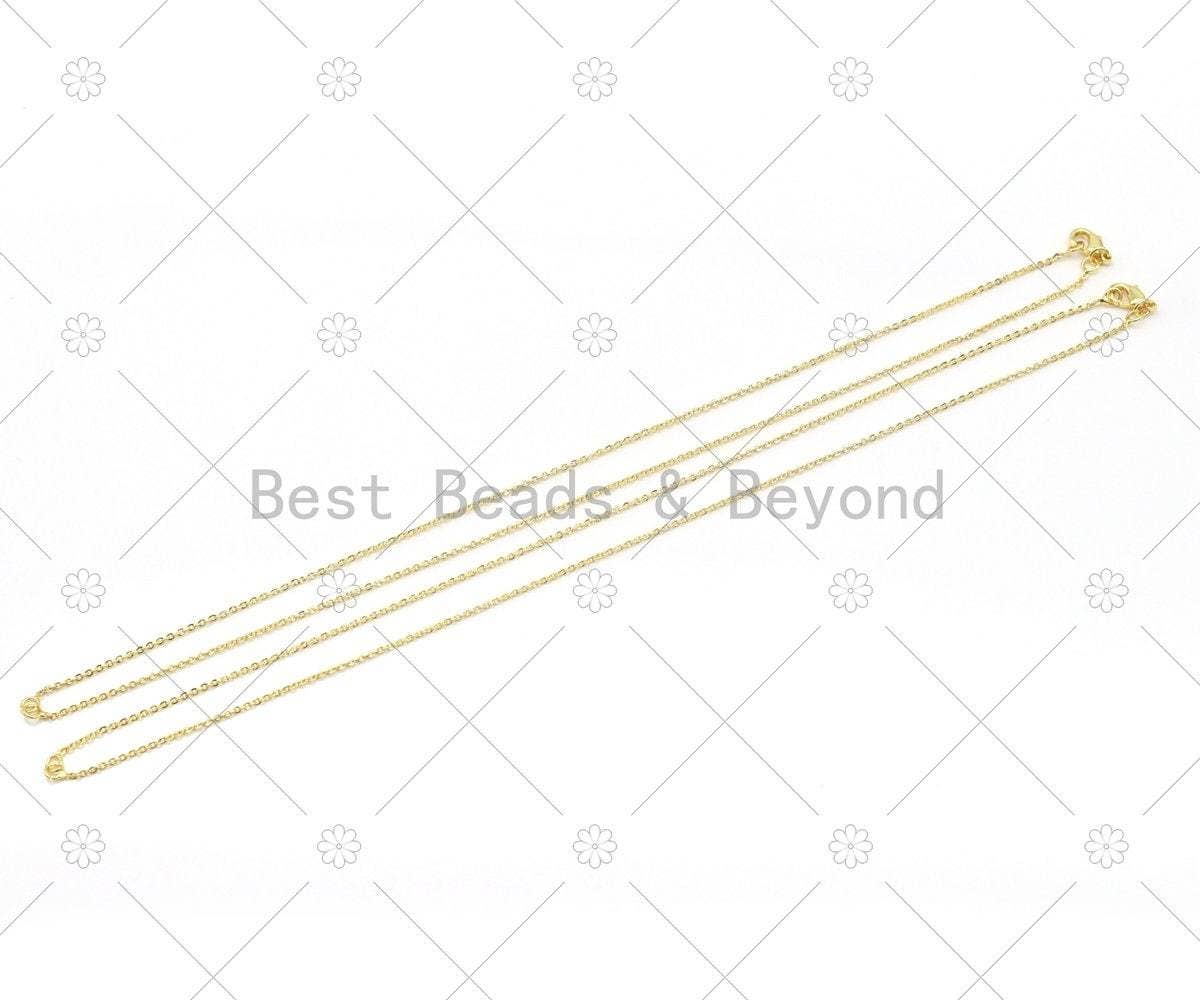 18K Gold Filled Trace Oval Link Chain Necklace, Sku#JD08