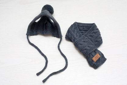 Tide pet clothes dog hat bib suit Teddy Bomei wool scarf autumn winter hat pet scarf