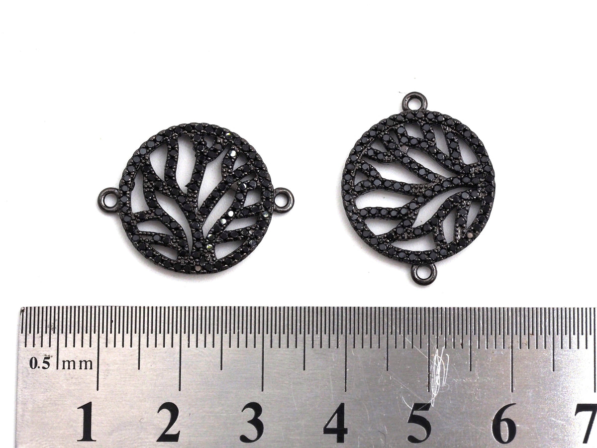 Black CZ flower Connector charm, sku#A92