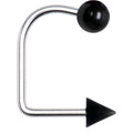 14G Black Acrylic Ball Cone Lippy Loop Labret