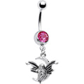 Pink Gem Half Moon Fairy Belly Ring