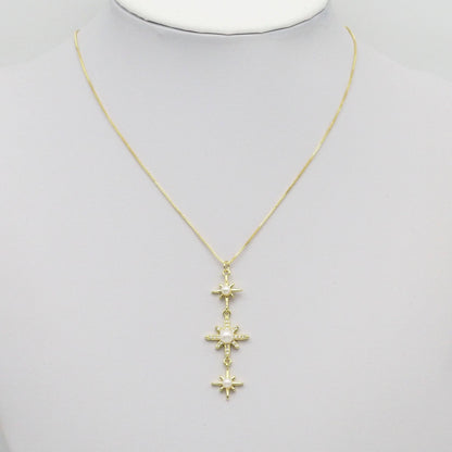 Clear CZ Pearl North Star Charm, Sku#LD512