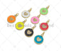 Enamel Colorful Heart On Round Coin Pendant, Sku#L475