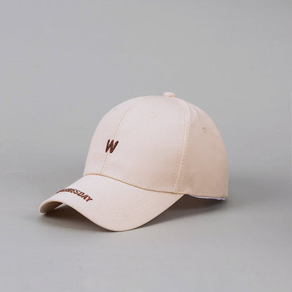 Men's And Women's Solid-color Embroidered Letter Simple And Fashionable Baseball Cap Suitable For Couples' Date, Dinner, Outdoor Outing, Sun Protection Activities