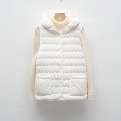 New National Standard Hooded Women's Vest For Autumn And Winter