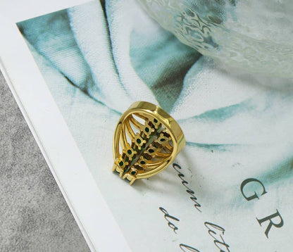 Colored CZ Ballon Ring, Sku#B144