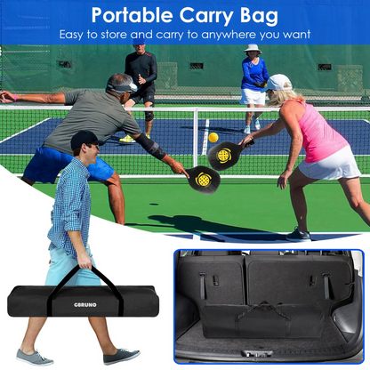 Portable Pickleball Net Set 22ft Regulation Size Net Pickle Ball Net System with 4 Pickleballs 4 Paddles Carrying Bag for Driveway Backyard