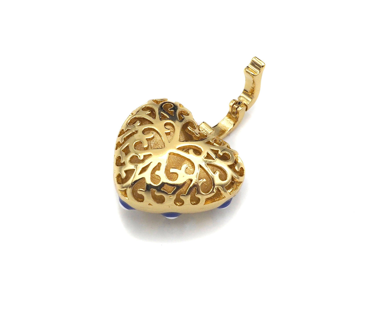 Gold Enamel Evil Eye On Heart Charm, Sku#L497