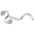 925 Silver Squiggle Clear Nose Ring Created with Crystals